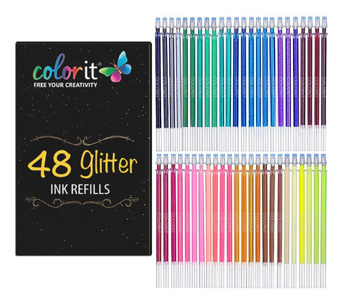Colorit 48 Repuesto Tinta Gel Para Purpurina Metalico Neon