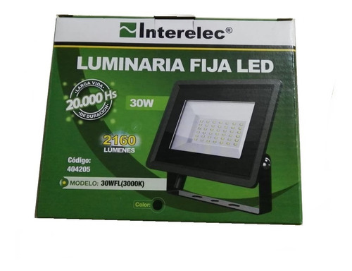 Imagen 2 de 3 de Reflector Proyector Led 30w Interelec Ip65 L Calida Exterior