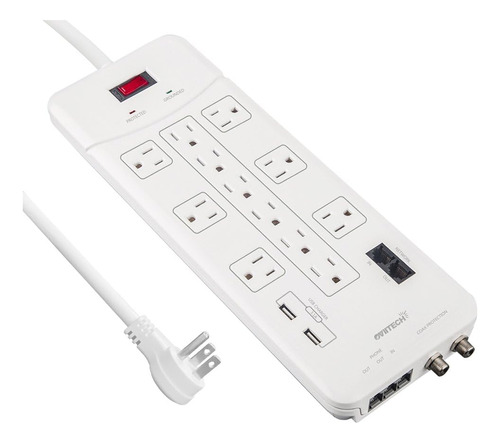 Enchufe Inteligente Marca Oviitech 12 Tomas/2 Usb/blanco