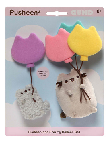 Gund Pusheen And Stormy - Juego De 2 Peluches Con Globos, C.