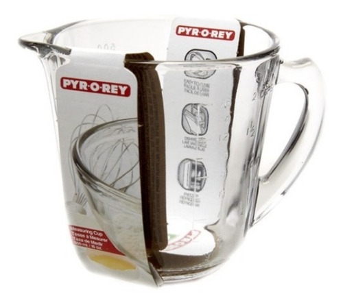 2 Jarra Medidora De Vidrio Taza De 240ml Y 500 Ml Pyr-o-rey