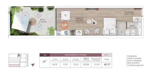 Venta Apartamento Monoambiente Golf- Punta Carretas-sky