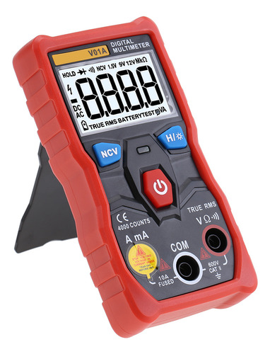 Multímetro Rojo Aneng V01a Auto Range True Rms Digital