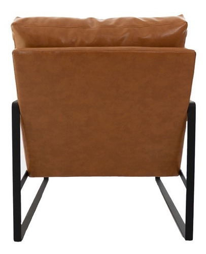 Imagem 4 de 4 de Poltrona Boss Pu Camarelo Com Base De Ferro