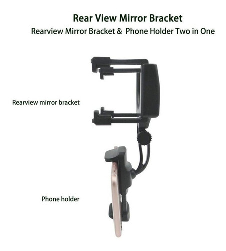 Imagen 3 de 10 de Soporte Base Retrovisor Telefono Ajustable 360 Universal New