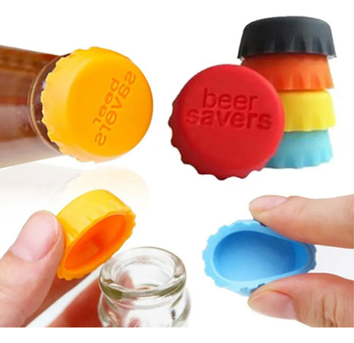 Tampa De Garrafa De Silicone Cerveja E Vinho Kit 6 Unidades Cor Colorido Liso