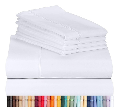 Luxclub 6 Pc Extra Deep Pocket Queen Sábanas Y Fundas De ...