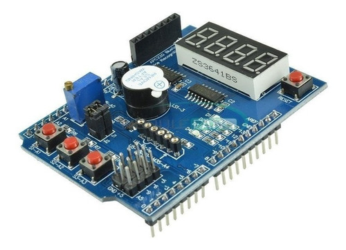 Board Shield Multi Funcion 74hc595 Zumbador Botones Arduino