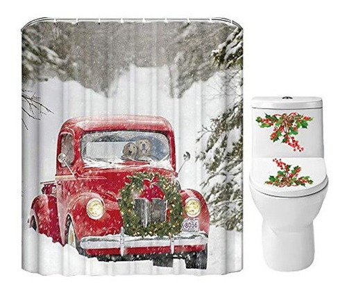 Juego De Cortinas De Ducha De Navidad Para Baño Diseño De C