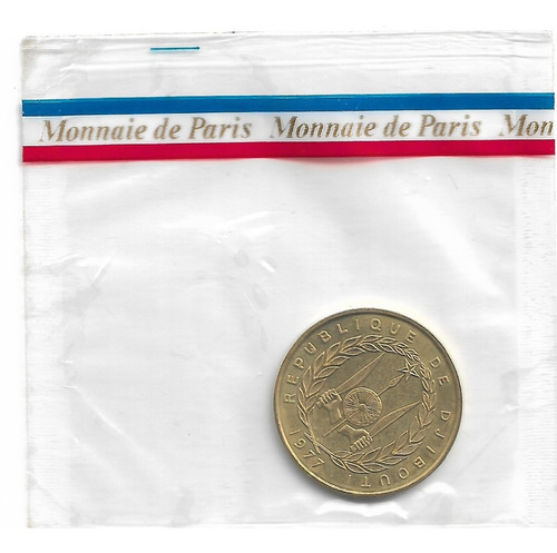 Moneda Djbouti 20 Francos 1977 Ensayo Km# E5 S/c