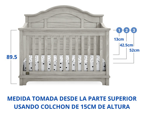 Cunas De Madera Solida Convertible 6 En 1 Asher Simmons Kids