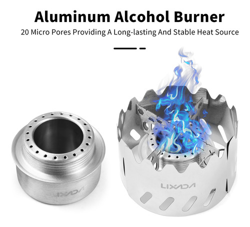 Estufa De Aluminio Con Alcohol, 100 Ml, Mini Para Mochileros