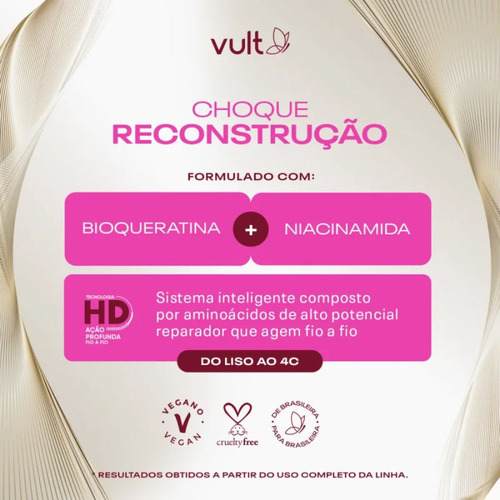 Kit Choque De Reconstrução ( Shampoo + Condicionador ) Vult