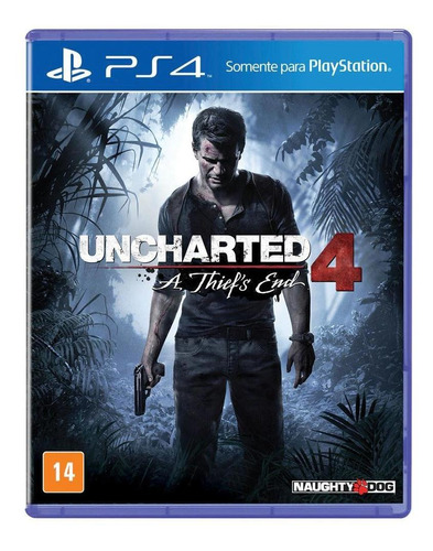 Jogo Uncharted 4 Thief`s End Ps4 Usado Mídia Física Cpa Azul