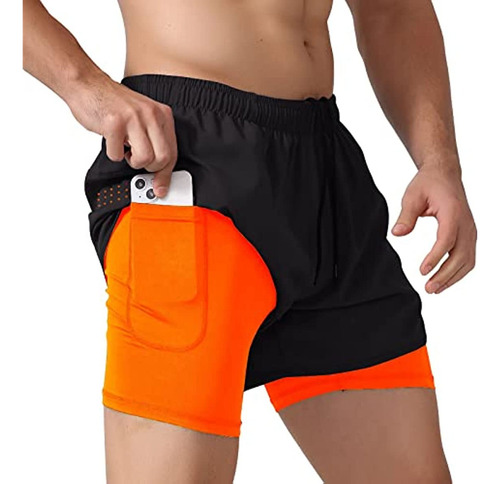 Shorts Hombre Deportivos 2 En 1 Pantalones Cortos De Correr