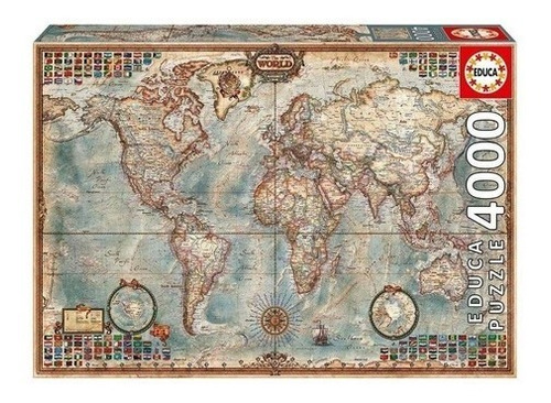 Puzzle El Mundo Mapa Politico 4000 Piezas Educa - Dgl Games