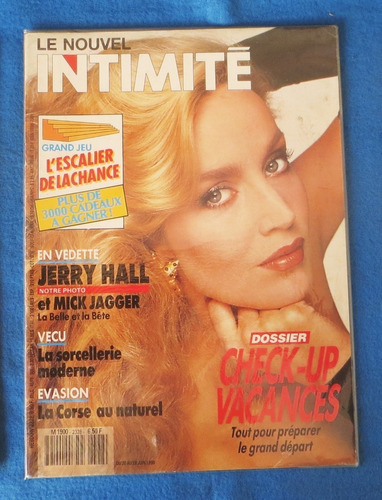Jerry Hall Mick Jagger Revista Intimité Francia 1990 Stones