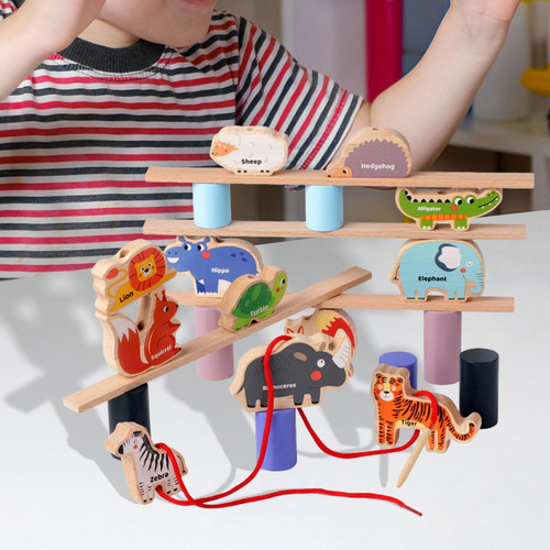 Bloques De Madera Balance Game Fine Fine Motor Habilidades