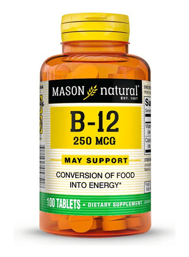 Vitamina B12 - Mason Natural X Cápsula, 100 Cápsulas