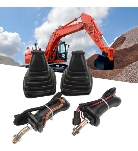 2 Mangos Tipo Joystick Para Excavadora Con 3 Botones Y Cubie