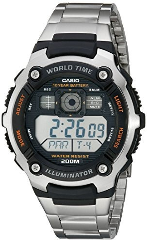 Casio Hombre Ae2000wd-1av Resina Y Acero Inoxidable Reloj De