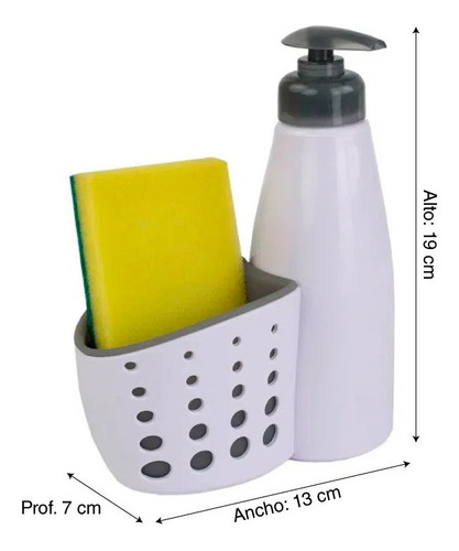 Dispenser Para Detergente C Porta Esponja Jabon Organizador