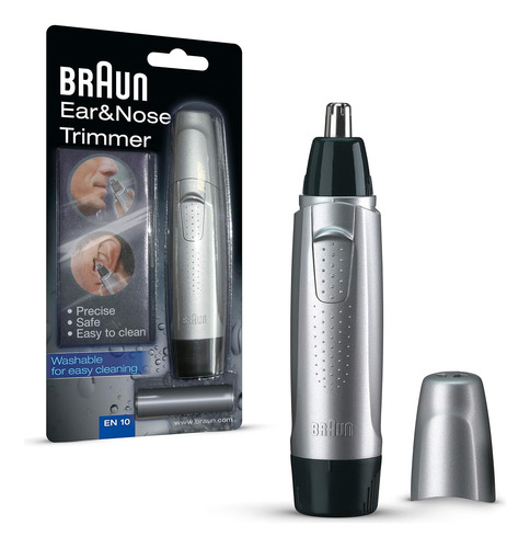 Braun En10 - Cortapelos Nariz Y Orejas, Color Plata