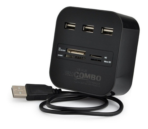 3-usb Hub Cámara Combo Todo En Uno Usb 2.0 Lector Tarjetas