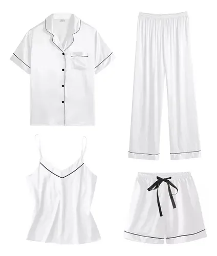 Nuevo Conjunto Pijama Y Pijama Seda Para Mujer, Ropa Dorm