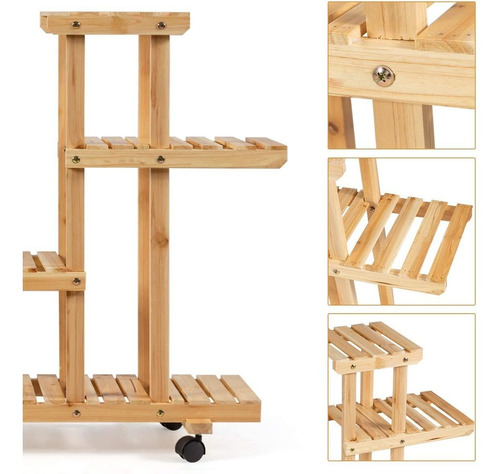Estante Con Ruedas Para Flores, Soporte Para Plantas De...