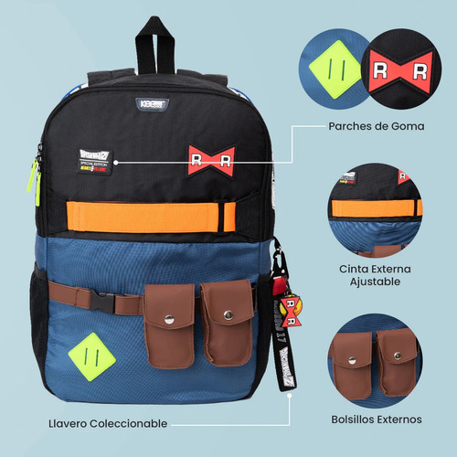 Mochila Dragon Ball Z Androides 17 Y 18 Doble Vista Edición Especial
