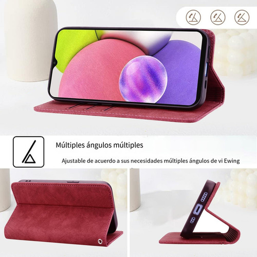 Funda Para Samsung Galaxy A55 5g A15 A35 5g A36 5g Funda De Piel Con Tarjetero, Soporte Magnético Oculto, Tapa A Prueba De Golpes