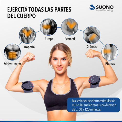 Imagen 6 de 10 de Electrodo Abdominales Y Brazos Estimulador Muscular Gym