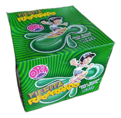 Chicle Open Candy Fierita menta con azúcar pack x 50
