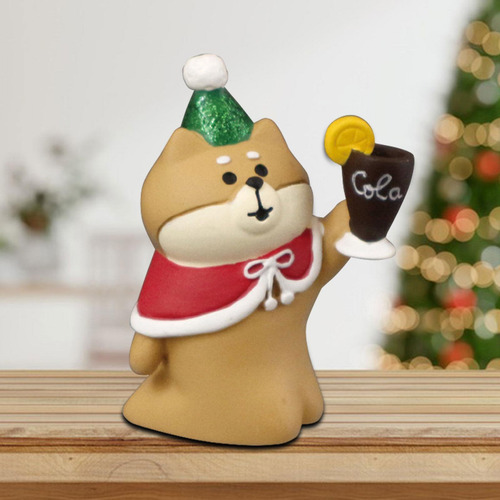 6 Estatua Navideña En Miniatura, Figura De Animal, Shiba