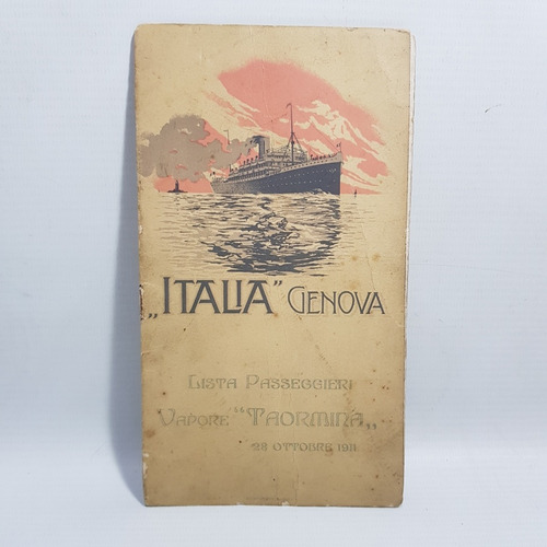 Antigua Cia Naviera Italia 1911 Pasaje Mag 61015