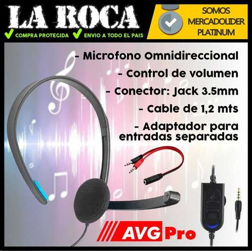 Imagen 5 de 10 de Auricular Gamer Microfono Call Center Xbox Pc Ps4 Cuotas