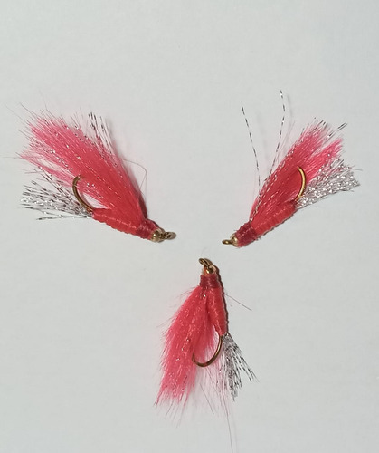 Mosca Pejerrey-diablo Fly X 3 Unidades- Anz 3906b #4 Rojo 3