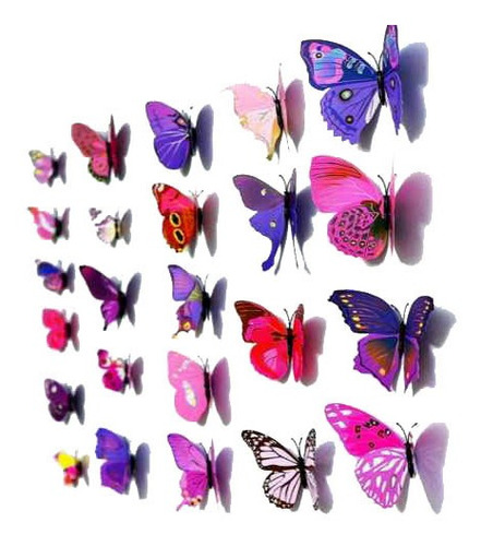 Set 12pc Imanes Mariposas 3d Decoracion Casa Pared Mesa Etc