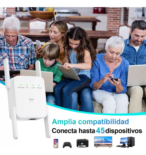 Repetidor Amplificador Señal Wifi 2.4/5g Banda Dual 1200mbps