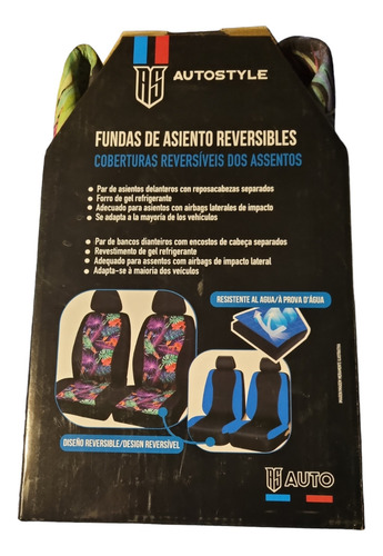 Fundas De Asientos Delanteros De Auto Reversibles Forro Gel
