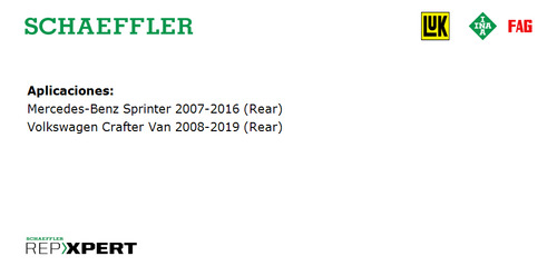 Balatas Traseras Crafter Van 2012-2017 Schaeffler Fag Brakes