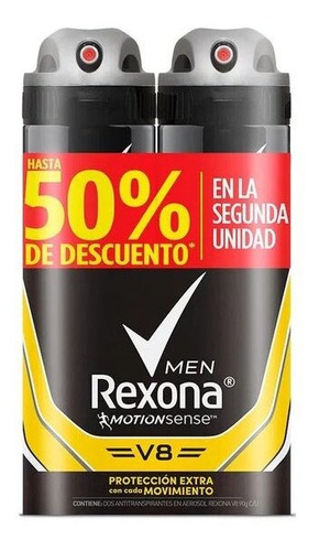 Desodorante Rexona Spray Hombre 150 Ml 2 Unidades V8 Oferta