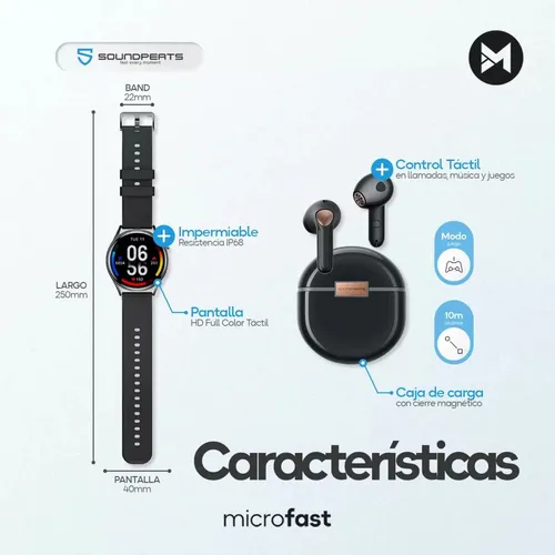 Combo Auricular Air4 Lite + Reloj Watch4 Soundpeats