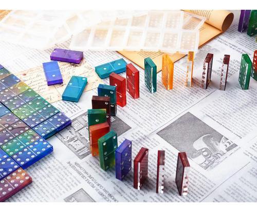 Moldes De Resina Domino Molde De Silicone Fundição Epóxi Zer