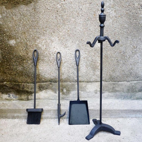 Juegos De Herramientas Para Chimenea Rústica Con Mango, Kit