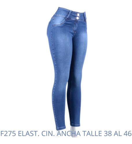 Imagen 1 de 3 de Jeans Elastizados Damas Skinny Calce Perfecto Talle 38 Al 46