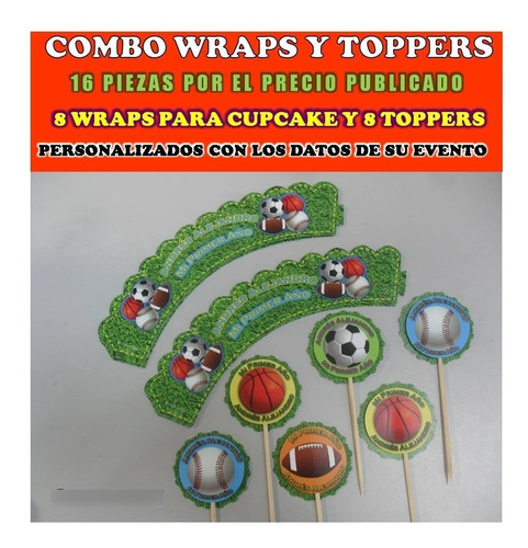 Wrappers Cupcake Ponquesito Candy Bar Recuerdo Cotillon