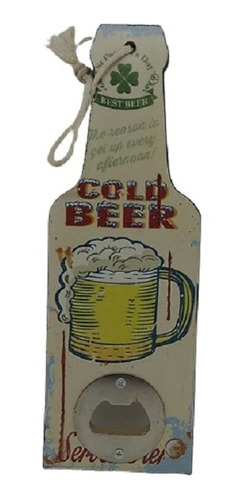 Cuadro Destapador  Vintage  Diseño  Cold Beer/ Runn