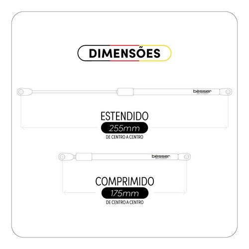 Imagem 3 de 4 de Par Amortecedor A Gás Porta Malas Vw Polo Sedan 2002 À 2014